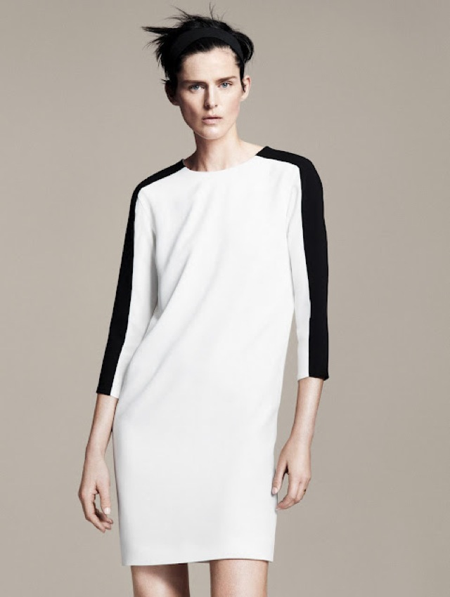 zara white and black dress