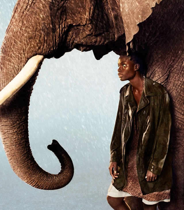 EDUN SS 2013 under elephant trunk Jeneil Williams & Julia Frauche by Ryan McGinley - saved by Chic n Cheap Living