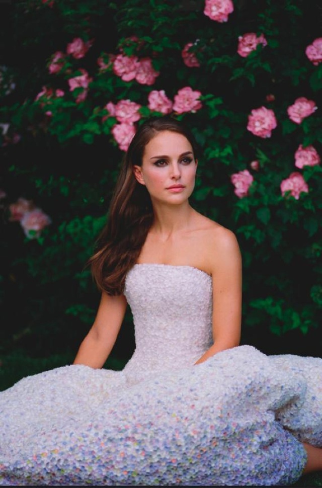 Girl Natalie Portman for Miss Dior SS 2013 sitting with roses - saved by Chic n Cheap Living