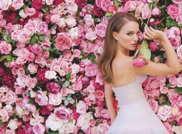 Girl Natalie Portman for Miss Dior SS 2013 with roses - saved by Chic n Cheap Living