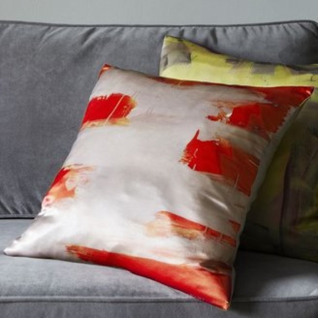 Leah Durner abstract print pillow in mushroom - saved by Chic n Cheap Living