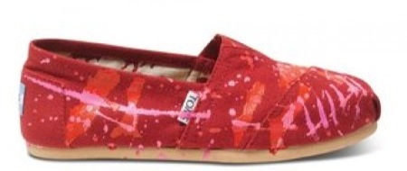 Toms Tyler Ramsey splatter red shoes - saved by Chic n Cheap Living