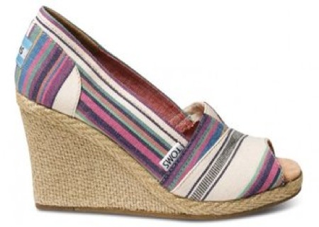Toms Village Stripe wedges - saved by Chic n Cheap Living