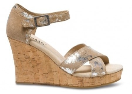 Toms sand brushed metal strappy wedge - saved by Chic n Cheap Living