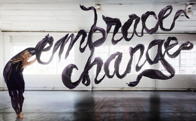 Aizone-Typography Embrace Change by Stefan Stagmeister - saved by Chic n Cheap Living