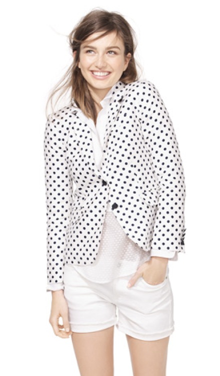 J Crew dotted blazer and swiss dot shirt - saved by Chic n Cheap Living