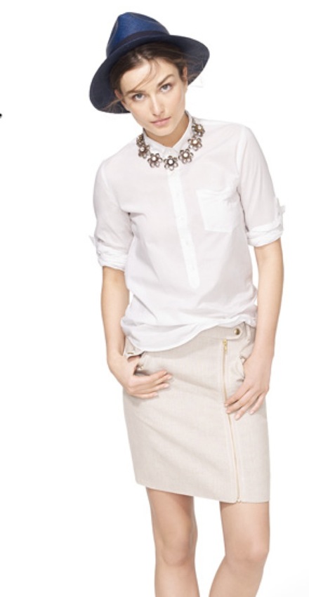 J.Crew safari look camp popover and moto mini in linen - saved by Chic n Cheap Living