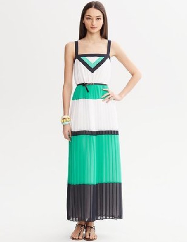 Milly Banana Republic colorblock pleated patio dress- saved by Chic n Cheap Living