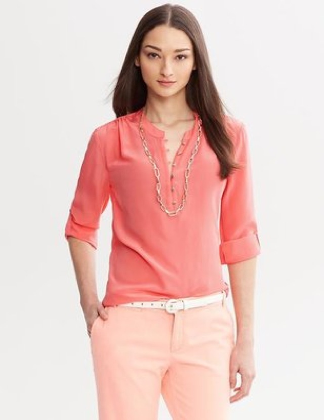 Milly Banana Republic roll sleeve top - saved by Chic n Cheap Living