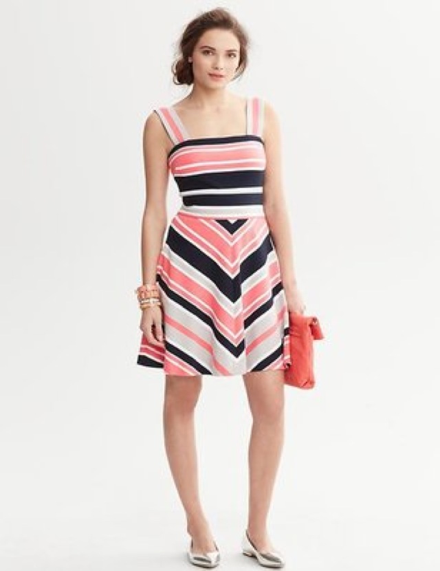 Milly Banana Republic striped fit and flare dress- saved by Chic n Cheap Living