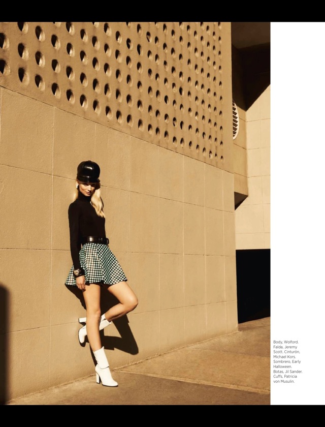 Mod Walking down the street Harpers Bazaar Mexico June 2013 Melissa Tammerijn in Michael Kors Wolford - saved by Chic n Cheap Living