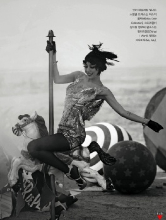 Showgirl carousel horse photography by Hong Jang Hyun in Vogue Korean May 2013 - saved by Chic n Cheap Living