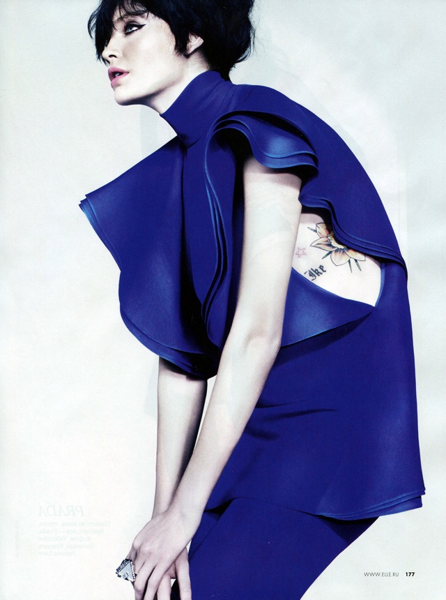blue Heidi Mount in Elle Russia February 2013 - saved by Chic n Cheap Living