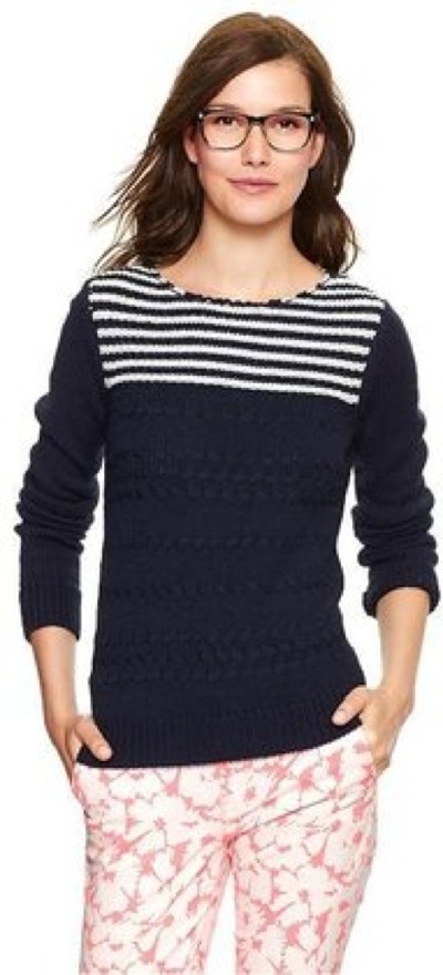 Gap striped cable sweater - saved by Chic n Cheap Living