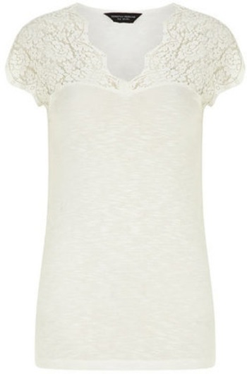Ivory scallop tee from Dorothy Perkins - saved by Chic n Cheap Living