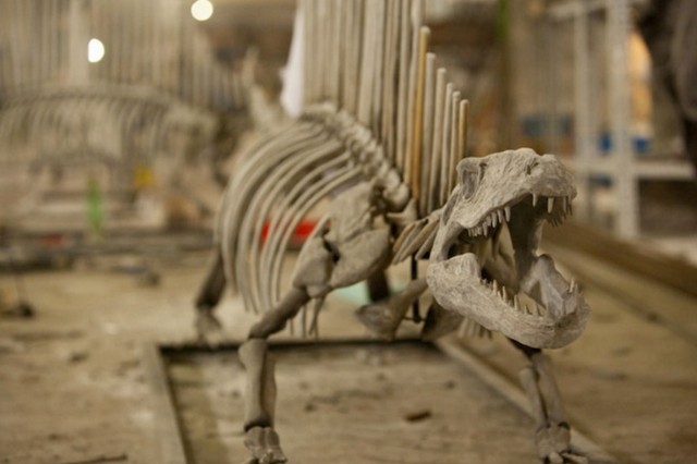 Louis Vuitton dinosaur bones being constructed des Champs-Elysées 2 floor view on Fubiz - saved by Chic n Cheap Living