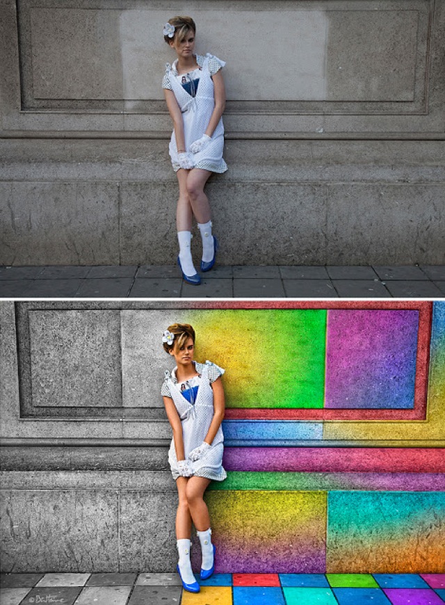 Before - After - In a Rainbow City (Ben Heine)