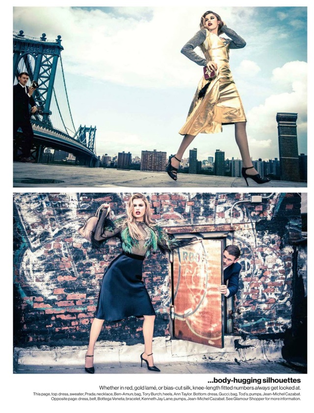 City and the Lady Wore Prada dress and Bottega Veneta dress US Glamour Sept 2013 - saved by Chic n Cheap Living