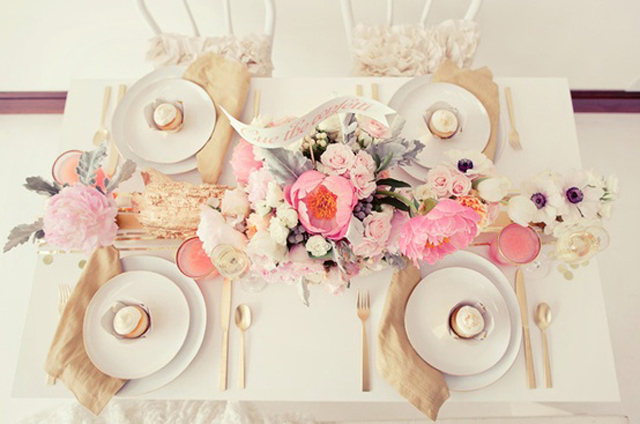 gold-flatware table setting - saved by Chic n Cheap Living - little