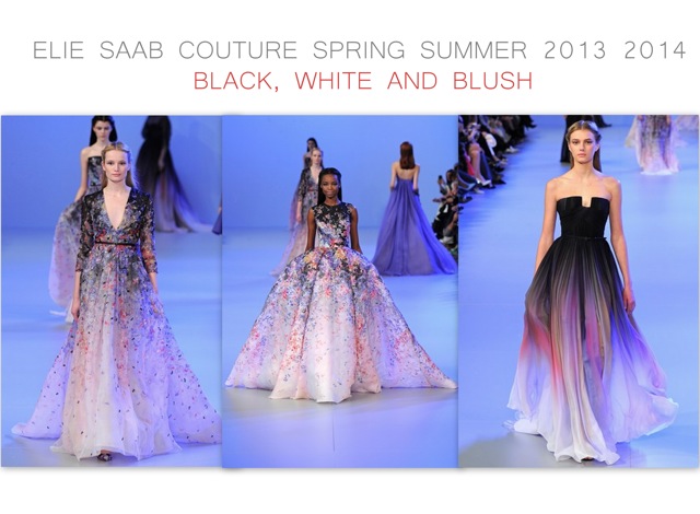Elie Saab Spring Summer 2014 couture - black white and blush- created by Chic n Cheap Living