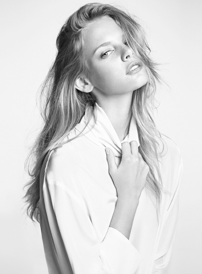 New Year MARLOES HORST photographed by James Macari for Spanish Glamour November 2013 white shirt - saved by Chic n Cheap Living