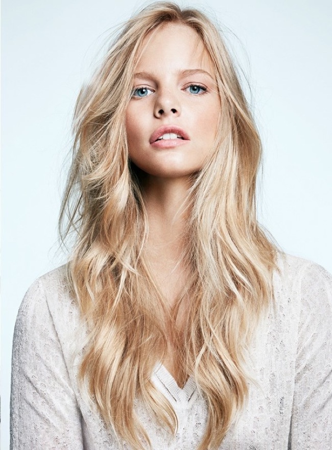 New Year MARLOES HORST photographed by James Macari for Spanish Glamour November 2013 white vneck - saved by Chic n Cheap Living