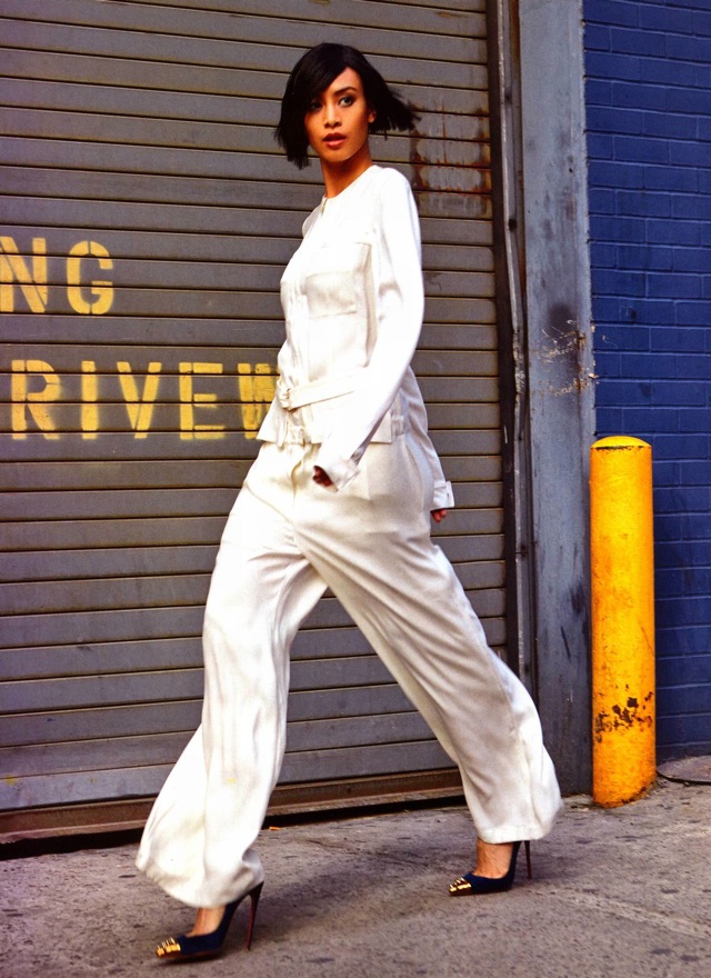 NYC white outfit with Si Tanwiboon photographed by Mitchell Nguyen Mccormack - saved by Chic n Cheap Living