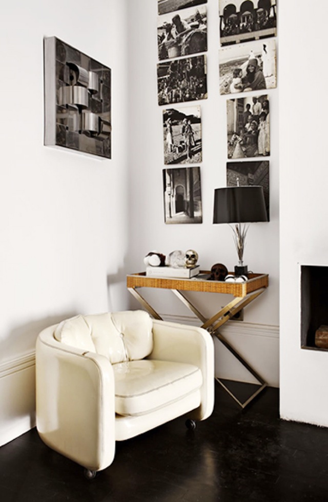 Caramel Santiago Castillo armchair and photos design by Lorenzo Castillo on Domaine Home - saved by Chic n Cheap Living