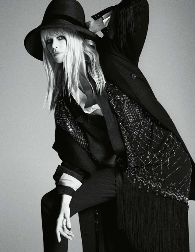 Classic Claudia Schiffer Vogue Germany April 2014 fedora - saved by Chic n Cheap Living