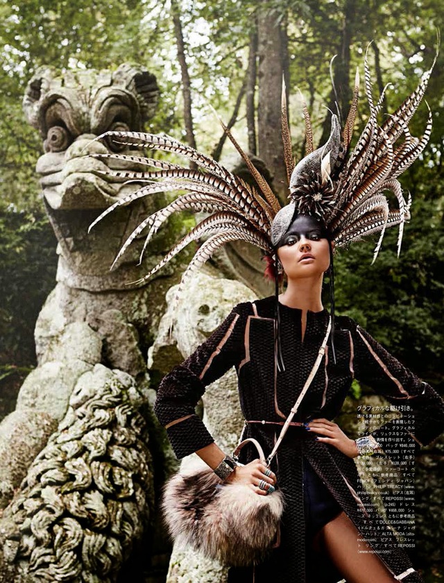 Ancient Songs of Paradise Magdalena Frackowiak black dress Vogue Japan April 2014 - saved by Chic n Cheap Living
