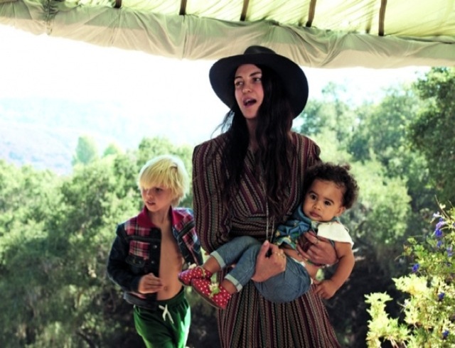 Friends Marie Claire Italy January 2014 - friend in hat with kids - saved by Chic n Cheap Living
