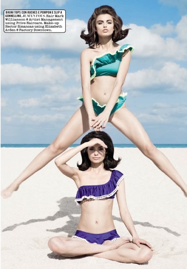 retro Vogue Italia May 2014 shot by Greg Lotus ruffle bikini