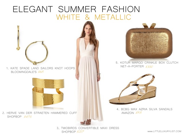 White and metallic elegant summer fashion