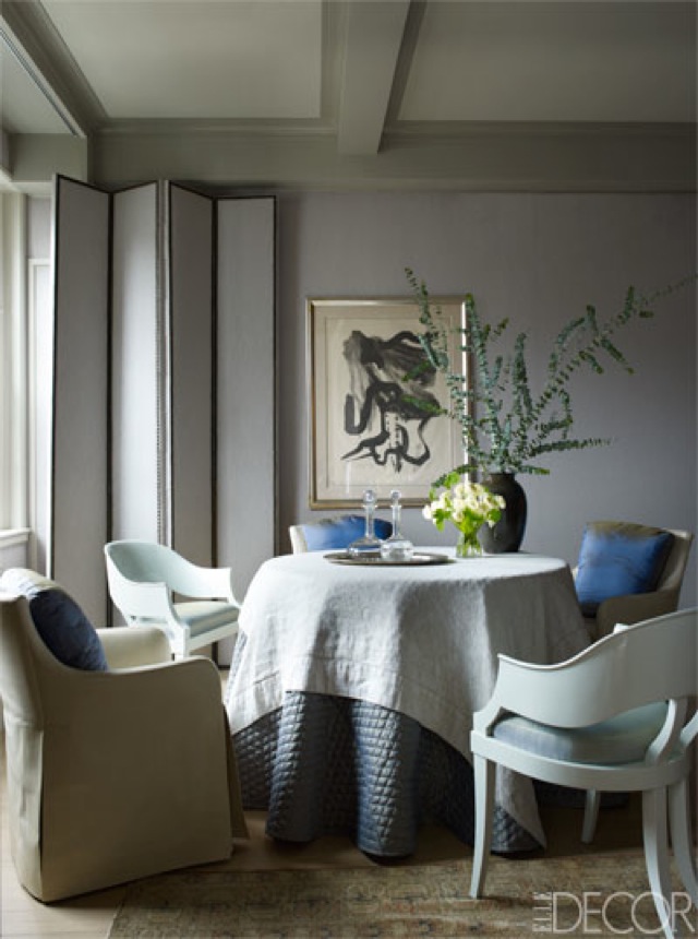 NYC Tina and Jeffrey Bolton Townhouse dining room by John Saladino on Elle Decor Harper's Bazaar Thailand Jan 2014 - saved by Chic n Cheap Living