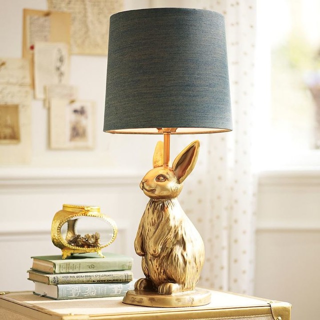 Emily + Meritt Brass Bunny Table Lamp
