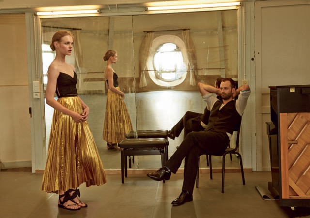 Grand Entrance Natalia Vodianova and Benjamin Millipied audition shot by Annie Leibovitz for US Vogue November 2014