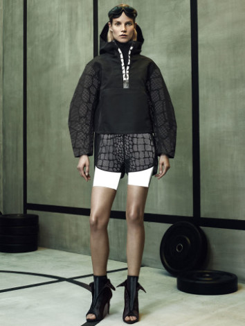 Alexander Wang H&M black reptile print coat
