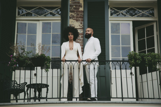 Solange Knowles and Alan Ferguson on balcony Image by Rog Walker