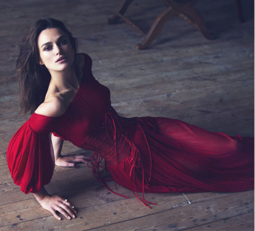Keira Knightley Edit in red Dolce & Gabbana dress