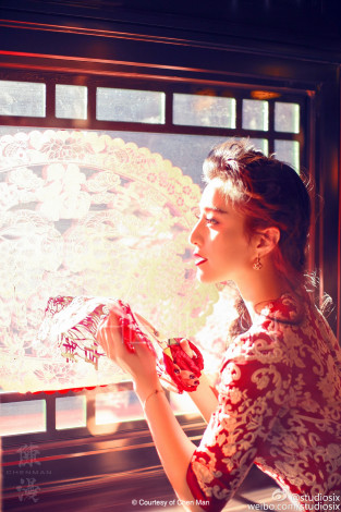 Fan Bing Bing red lace Elle China March 2015