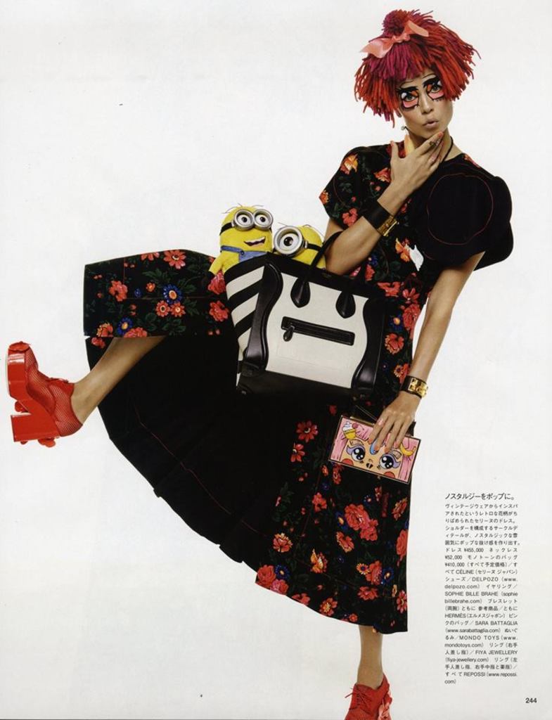 Manga black and red dress Natasha Poly for Vogue Japan March 2015