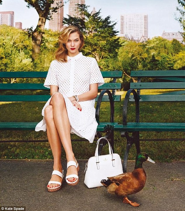 Karlie Kloss white outfit Kate Spade Spring 2015