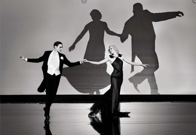 Dance shadows Karen Elson and Christopher Niquet shot by Steven Meisel for Vogue Italia April 2015