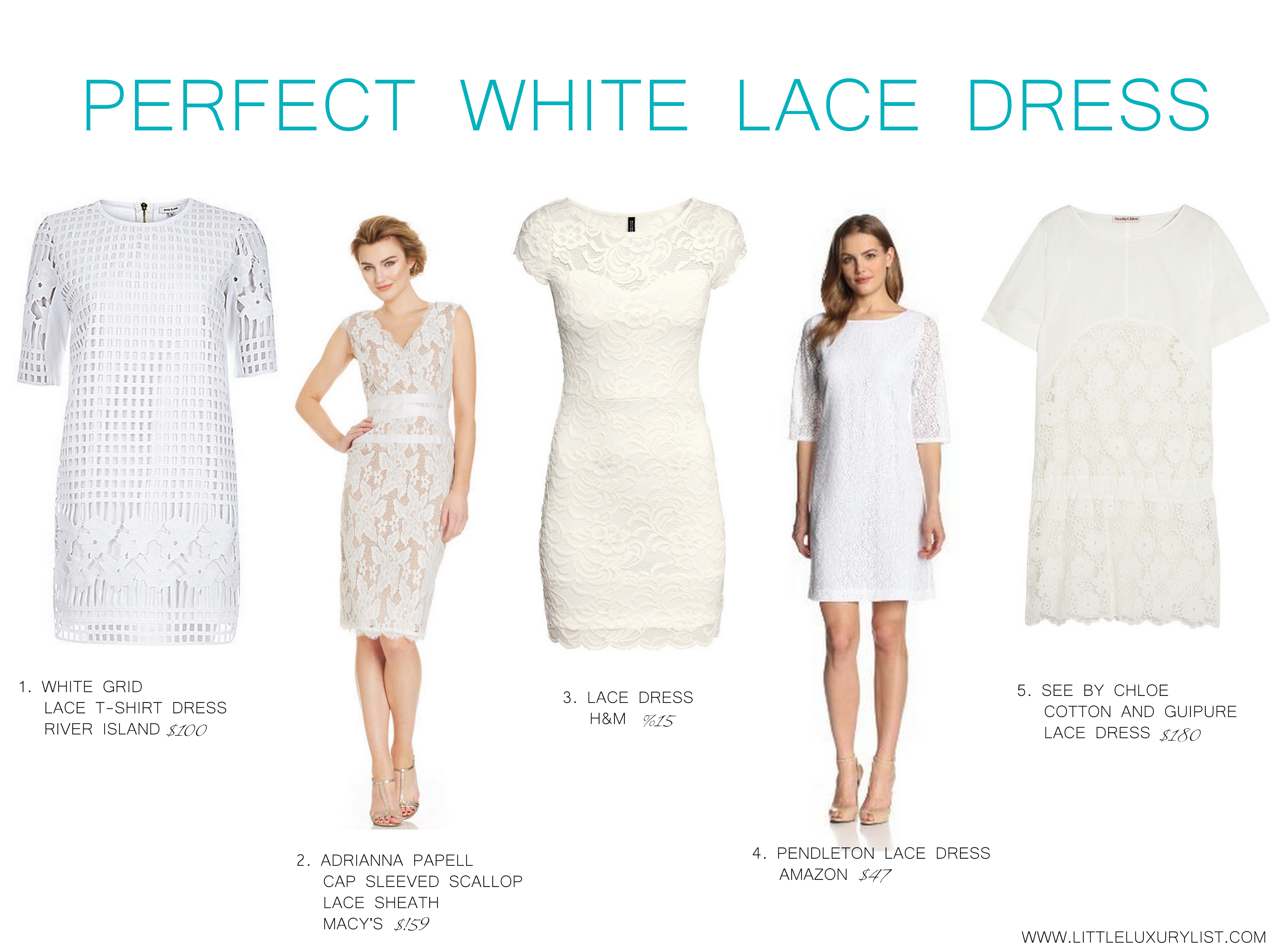 h and m white lace dress