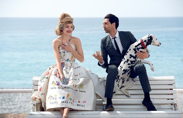 adrien-brody-natalia-vodianova-vogue July 2015 Dolce Gabbana gown