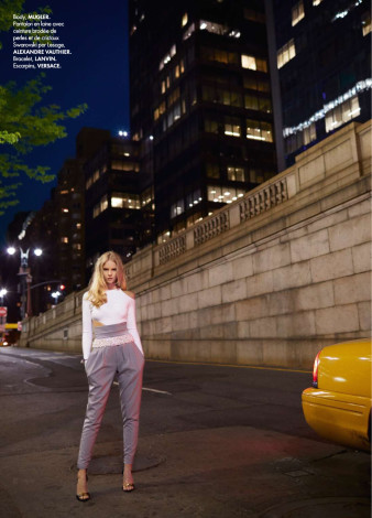 NYC Elle Germany June 2015 Marloes Horst By Arthur Elgort in white Mugler top