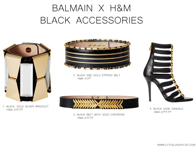 balmain x H&M black accessories