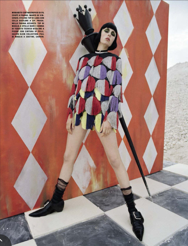 Checkmate Prada dress Tim Walker for Vogue Italia December 2015