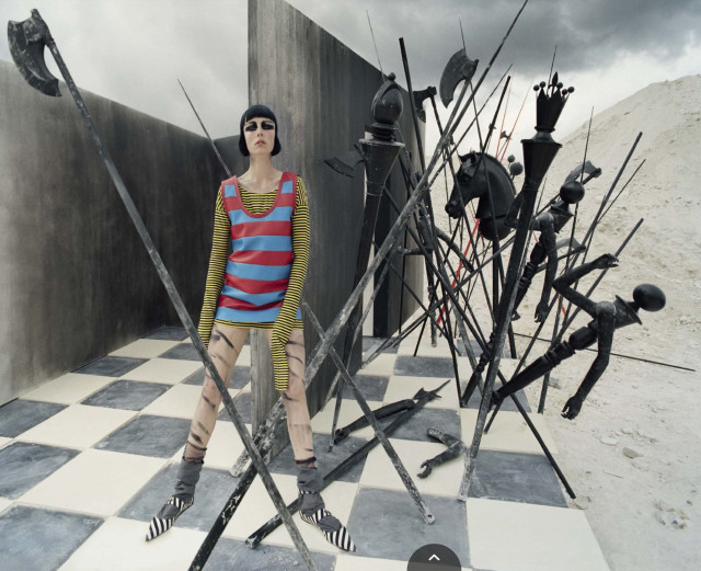 Checkmate Prada top Tim Walker for Vogue Italia December 2015
