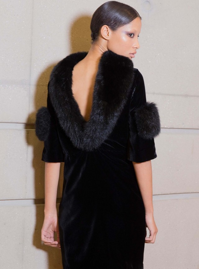 Kevin Tachman Paris Fashion Week Fall 2016 Read to Wear Givenchy fur stole back